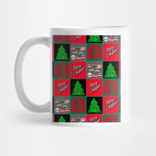 Christmas Squares with Baubles, Christmas Trees and Christmas Jumpers Mug